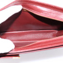 CARTIER Must Line Clutch Bag Leather Bordeaux Gold Tone Auth BA15394-11
