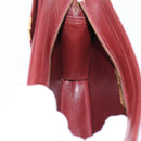 CARTIER Must Line Clutch Bag Leather Bordeaux Gold Tone Auth BA15394-19