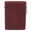 CARTIER Must Line Clutch Bag Leather Bordeaux Gold Tone Auth BA15394-2