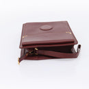 CARTIER Must Line Clutch Bag Leather Bordeaux Gold Tone Auth BA15394-5