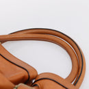 Chloe Victoria Hand Bag Leather Brown Gold Tone Auth BA15396-8
