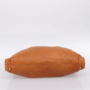 Chloe Victoria Hand Bag Leather Brown Gold Tone Auth BA15396-5