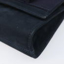 Salvatore Ferragamo Vala Ribbon Chain Shoulder Bag Suede Navy Gold Auth BA15397-10