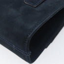 Salvatore Ferragamo Vala Ribbon Chain Shoulder Bag Suede Navy Gold Auth BA15397-12