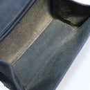 Salvatore Ferragamo Vala Ribbon Chain Shoulder Bag Suede Navy Gold Auth BA15397-16