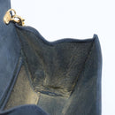 Salvatore Ferragamo Vala Ribbon Chain Shoulder Bag Suede Navy Gold Auth BA15397-17