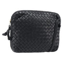 BOTTEGA VENETA INTRECCIATO Shoulder Bag Leather Black Auth BA15399-1