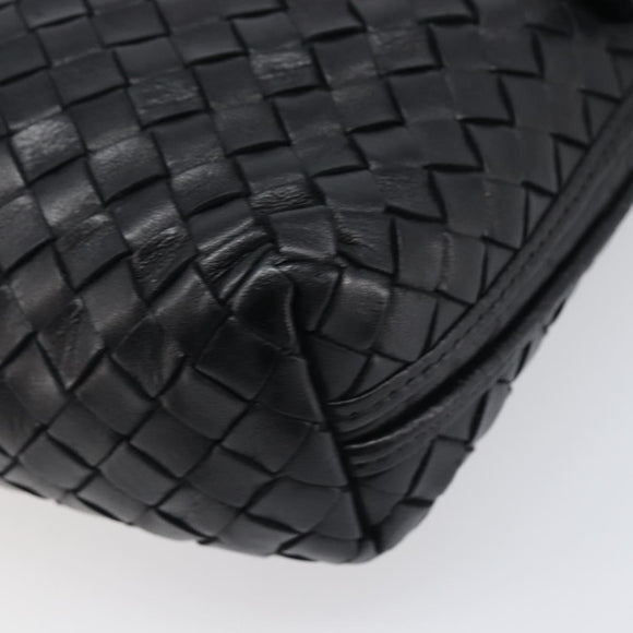 BOTTEGA VENETA INTRECCIATO Shoulder Bag Leather Black Auth BA15399