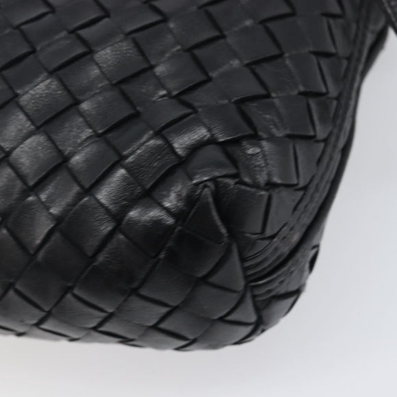BOTTEGA VENETA INTRECCIATO Shoulder Bag Leather Black Auth BA15399