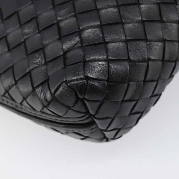 BOTTEGA VENETA INTRECCIATO Shoulder Bag Leather Black Auth BA15399