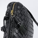 BOTTEGA VENETA INTRECCIATO Shoulder Bag Leather Black Auth BA15399-10