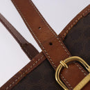 CELINE Macadam Tote Bag PVC Leather Brown Gold Tone Auth BA15400-9