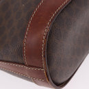 CELINE Macadam Tote Bag PVC Leather Brown Gold Tone Auth BA15400-18