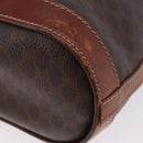 CELINE Macadam Tote Bag PVC Leather Brown Gold Tone Auth BA15400-19