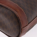 CELINE Macadam Tote Bag PVC Leather Brown Gold Tone Auth BA15400-21
