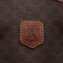 CELINE Macadam Tote Bag PVC Leather Brown Gold Tone Auth BA15400-22