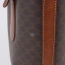 CELINE Macadam Tote Bag PVC Leather Brown Gold Tone Auth BA15400-14