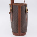 CELINE Macadam Tote Bag PVC Leather Brown Gold Tone Auth BA15400-5