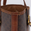 CELINE Macadam Tote Bag PVC Leather Brown Gold Tone Auth BA15400-6