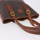 CELINE Macadam Tote Bag PVC Leather Brown Gold Tone Auth BA15400-15