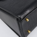 VALENTINO Hand Bag Leather 2way Black Gold Tone Auth BA15401A-16
