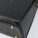 VALENTINO Hand Bag Leather 2way Black Gold Tone Auth BA15401A-17