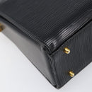 VALENTINO Hand Bag Leather 2way Black Gold Tone Auth BA15401A-9