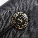 VALENTINO Hand Bag Leather 2way Black Gold Tone Auth BA15401A-18