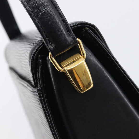 VALENTINO Hand Bag Leather 2way Black Gold Tone Auth BA15401A