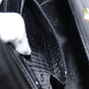 VALENTINO Hand Bag Leather 2way Black Gold Tone Auth BA15401A-24