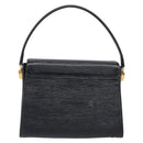 VALENTINO Hand Bag Leather 2way Black Gold Tone Auth BA15401A-2