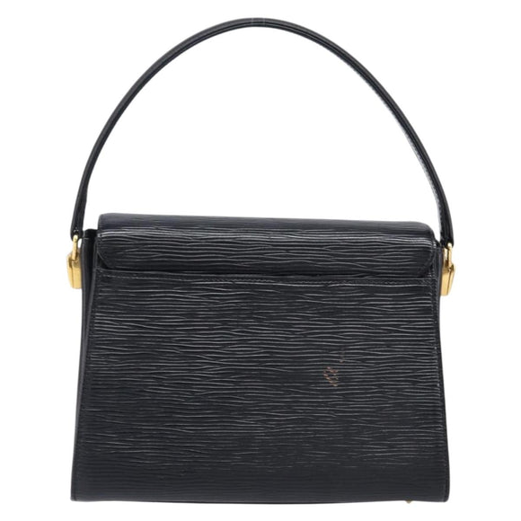 VALENTINO Hand Bag Leather 2way Black Gold Tone Auth BA15401A