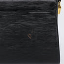 VALENTINO Hand Bag Leather 2way Black Gold Tone Auth BA15401A-3