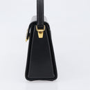 VALENTINO Hand Bag Leather 2way Black Gold Tone Auth BA15401A-4