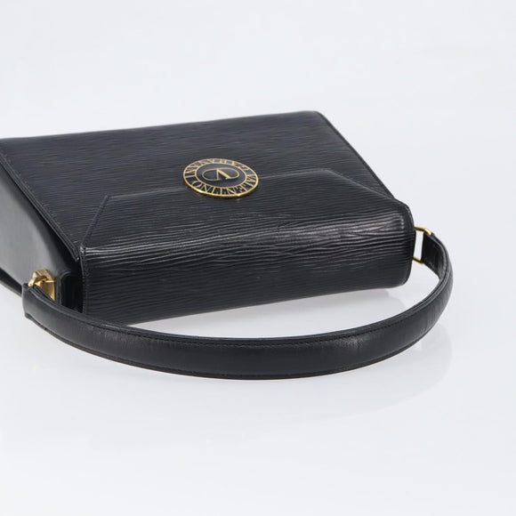 VALENTINO Hand Bag Leather 2way Black Gold Tone Auth BA15401A