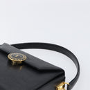 VALENTINO Hand Bag Leather 2way Black Gold Tone Auth BA15401A-14