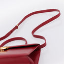 GIVENCHY Hand Bag Leather 2way Red Gold Tone Auth BA15402A-10
