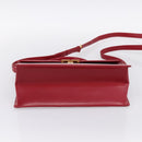GIVENCHY Hand Bag Leather 2way Red Gold Tone Auth BA15402A-11