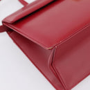 GIVENCHY Hand Bag Leather 2way Red Gold Tone Auth BA15402A-13