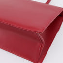 GIVENCHY Hand Bag Leather 2way Red Gold Tone Auth BA15402A-14