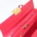GIVENCHY Hand Bag Leather 2way Red Gold Tone Auth BA15402A-16