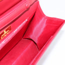 GIVENCHY Hand Bag Leather 2way Red Gold Tone Auth BA15402A-19