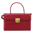 GIVENCHY Hand Bag Leather 2way Red Gold Tone Auth BA15402A-2