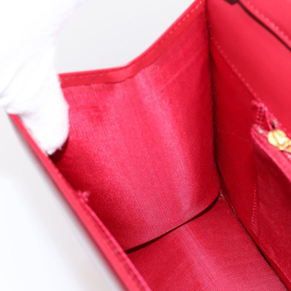 GIVENCHY Hand Bag Leather 2way Red Gold Tone Auth BA15402A