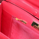 GIVENCHY Hand Bag Leather 2way Red Gold Tone Auth BA15402A-21