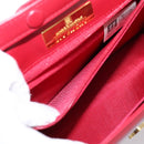 GIVENCHY Hand Bag Leather 2way Red Gold Tone Auth BA15402A-22