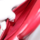 GIVENCHY Hand Bag Leather 2way Red Gold Tone Auth BA15402A-23