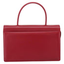 GIVENCHY Hand Bag Leather 2way Red Gold Tone Auth BA15402A-3