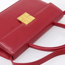 GIVENCHY Hand Bag Leather 2way Red Gold Tone Auth BA15402A-6
