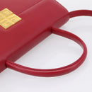 GIVENCHY Hand Bag Leather 2way Red Gold Tone Auth BA15402A-7